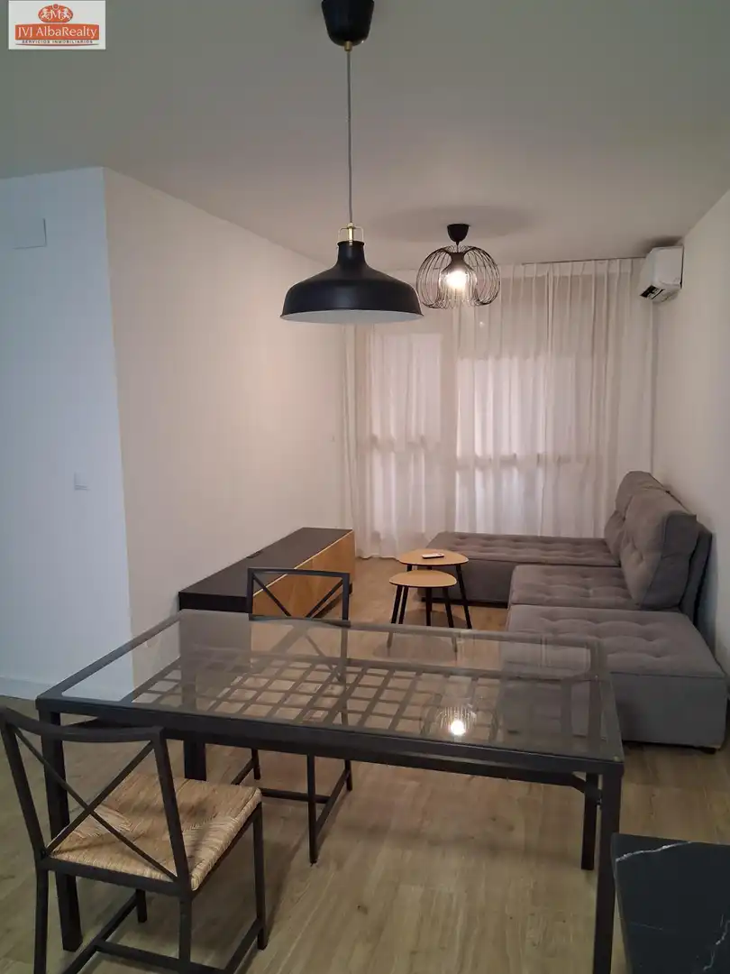 Sala d'estar de Apartament de lloguer en Albacete amb Aire condicionat, Moblat i Balcó