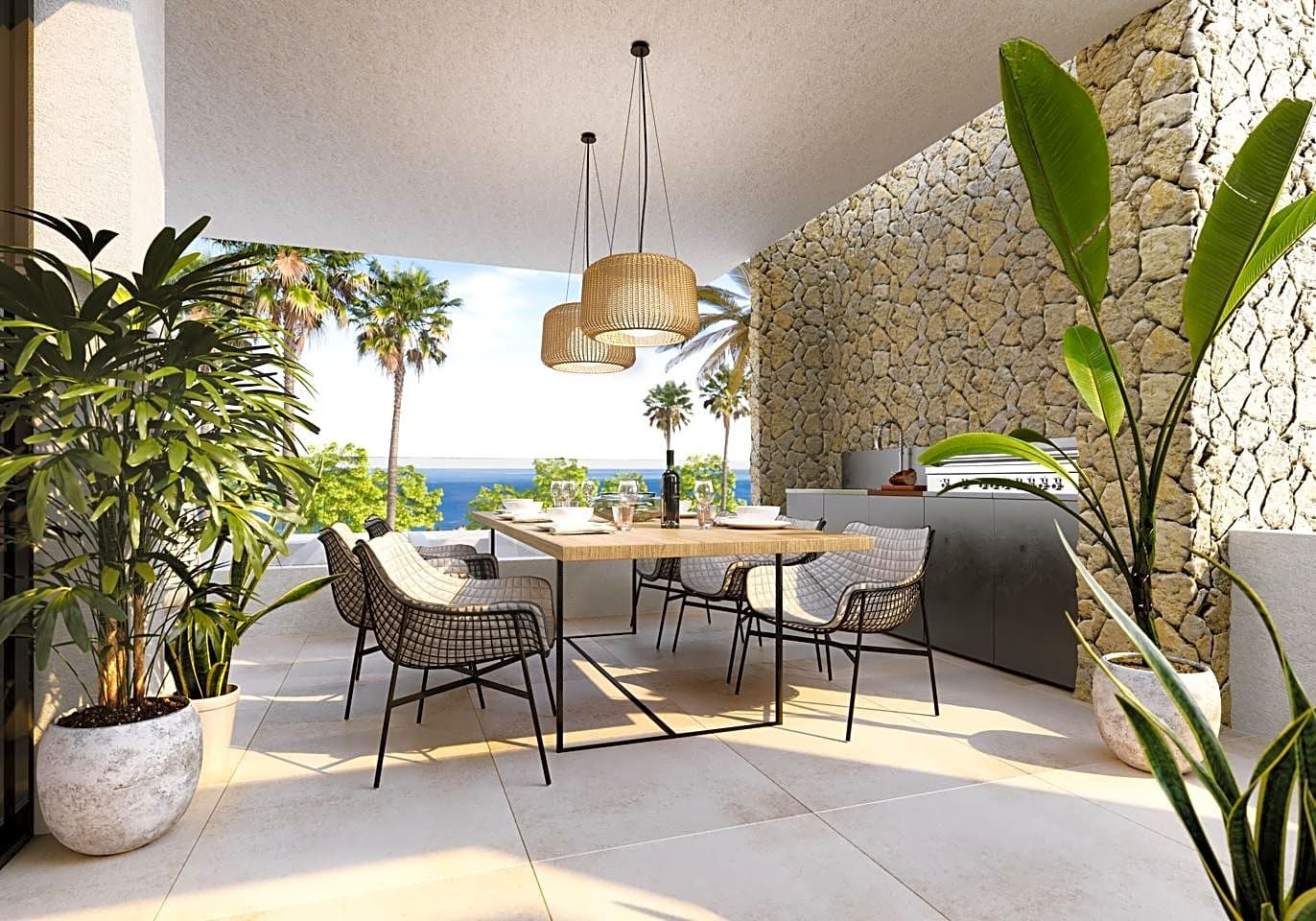 Terraza de Apartamento en venta en Estepona con Aire acondicionado, Jardín privado y Terraza