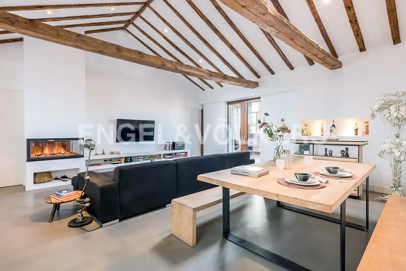 Sala de estar de Ático de alquiler en Madrid con Aire acondicionado, Calefacción y Terraza