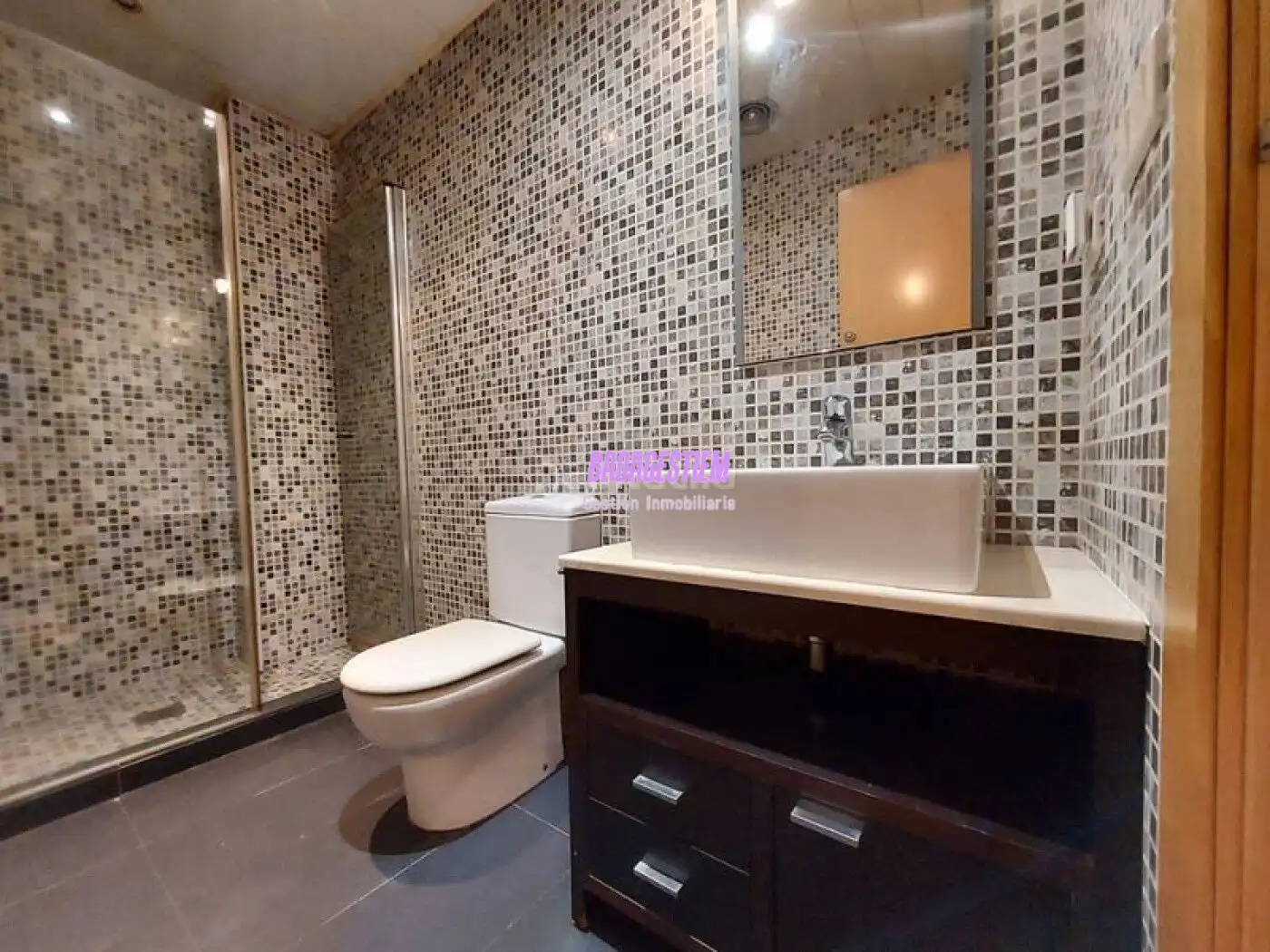 Baño de Estudio de alquiler en Badalona con Parquet y Amueblado