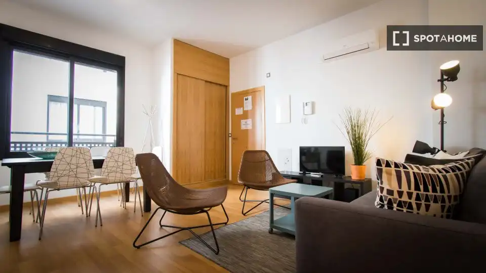 Sala d'estar de Apartament per a compartir en Málaga amb Aire condicionat, Calefacció i Terrassa