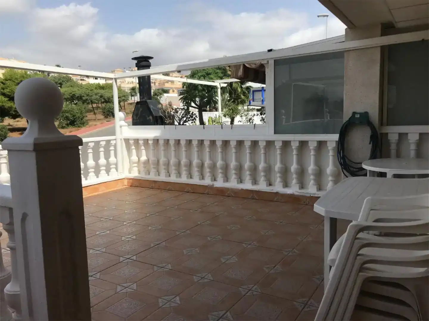 Terrasse von Wohnung zur Miete in Mazarrón mit Klimaanlage, Privatgarten und Schwimmbad