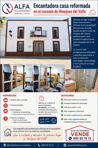 Casa-chalet en Venta en Plaza Constitución, 23 en Hinojosa del Valle