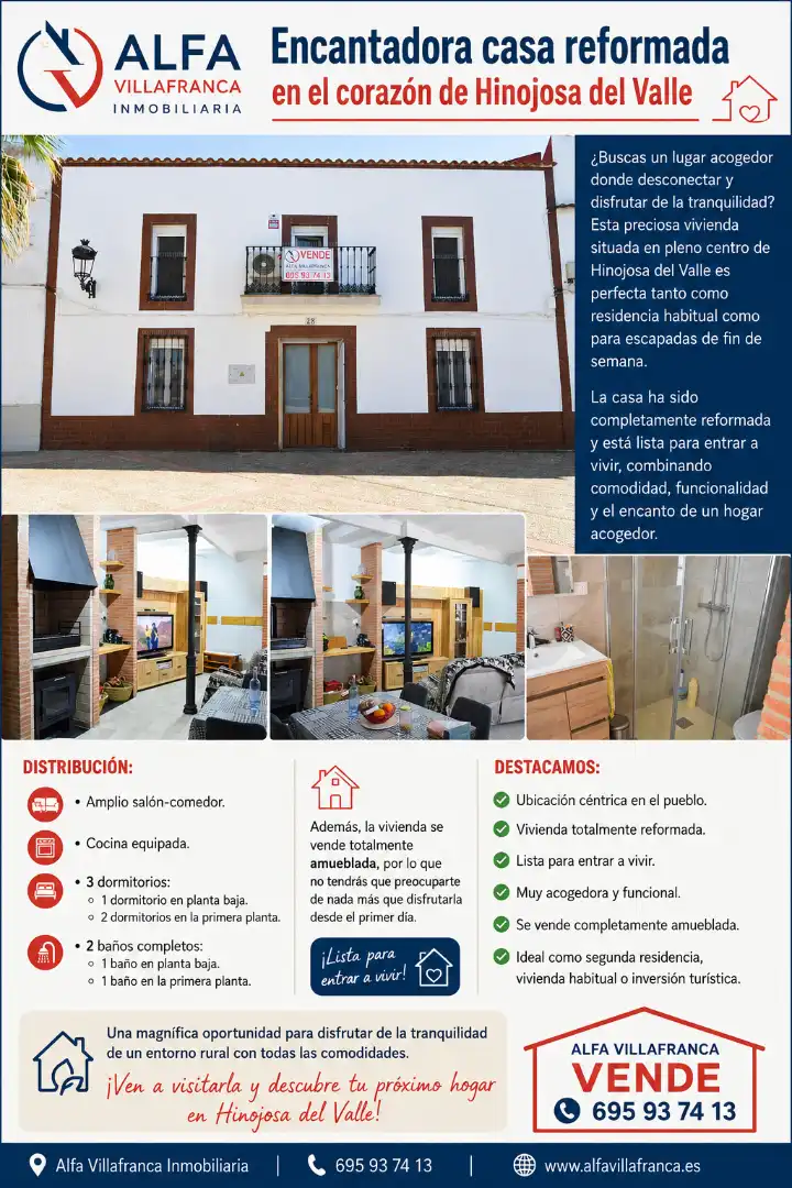 Außenansicht von Haus oder Chalet zum Verkauf in Hinojosa del Valle mit Möbliert