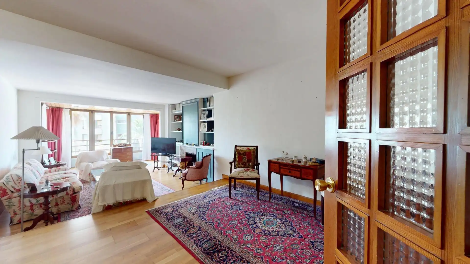 Sala d'estar de Pis en venda en  Palma de Mallorca amb Aire condicionat, Jardí privat i Parquet