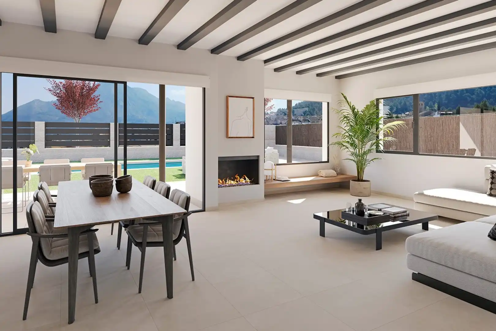 Sala d'estar de Casa o xalet en venda en Penàguila amb Aire condicionat, Jardí privat i Terrassa