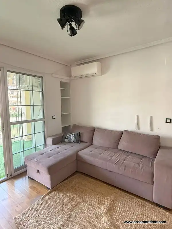 Living room of Flat for rent in Alboraya  with Air Conditioner, Parquet flooring and Terrace
