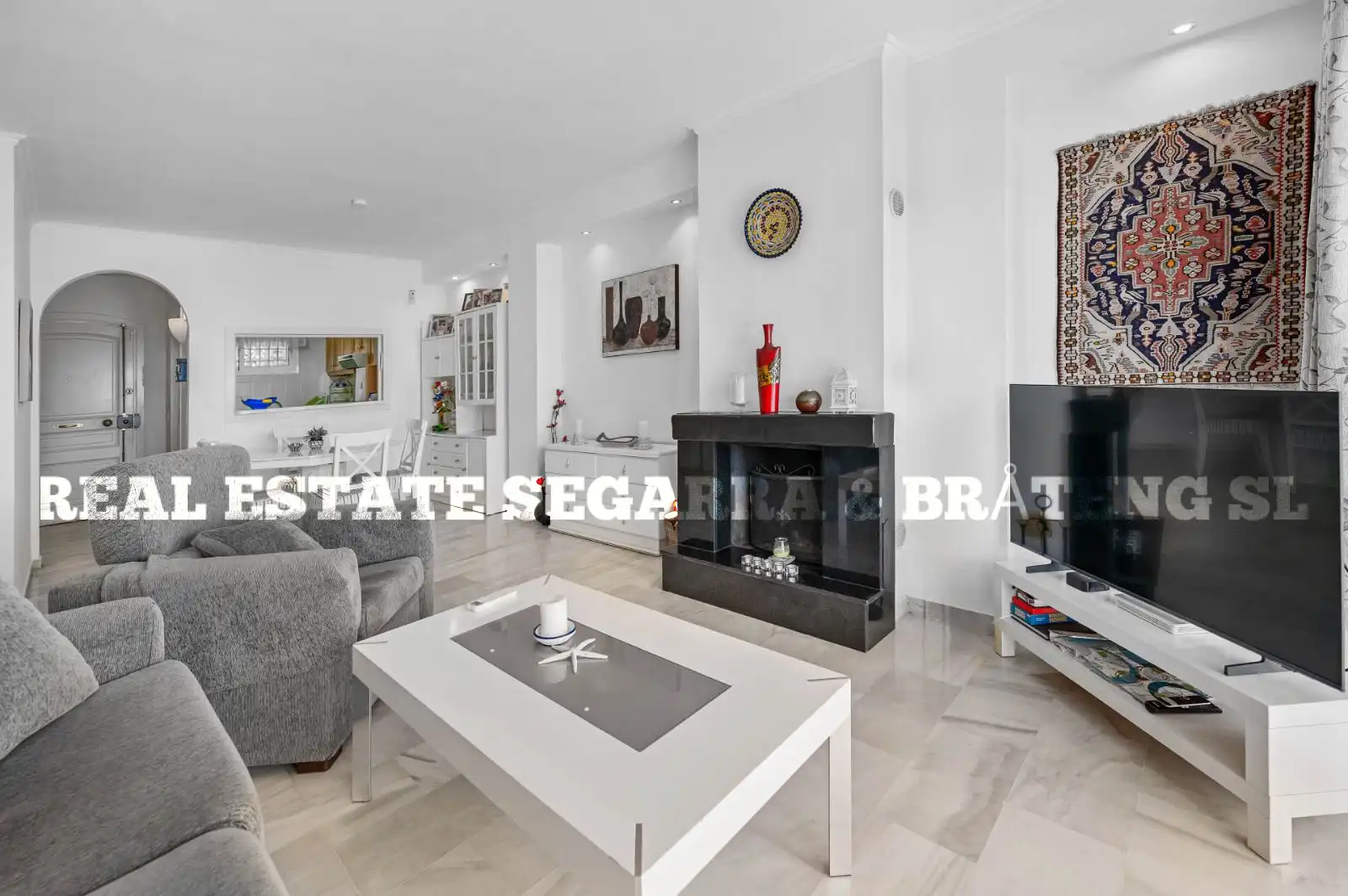 Sala de estar de Planta baja en venta en Mijas con Aire acondicionado, Terraza y Amueblado