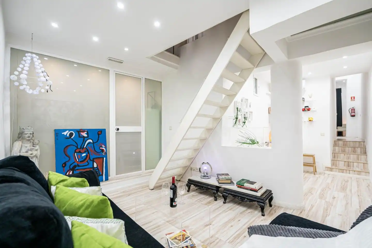 Living room of Ground floor for rent in Madrid  with Air Conditioner, Furnished and Internet