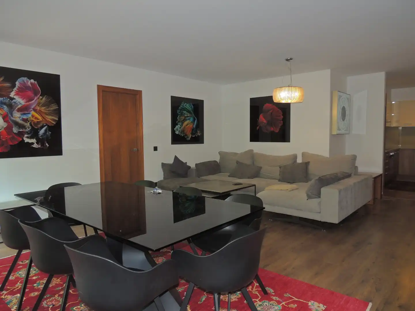 Sala d'estar de Pis de lloguer en La Massana amb Parquet, Terrassa i Moblat