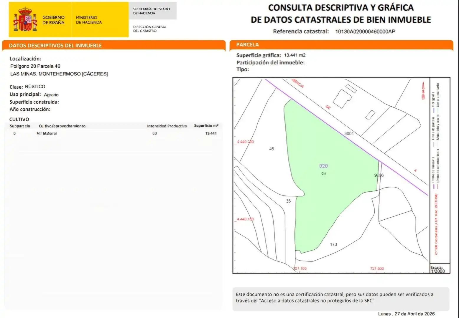 Terrains et parcelles à vendre à Montehermoso, imagen 7