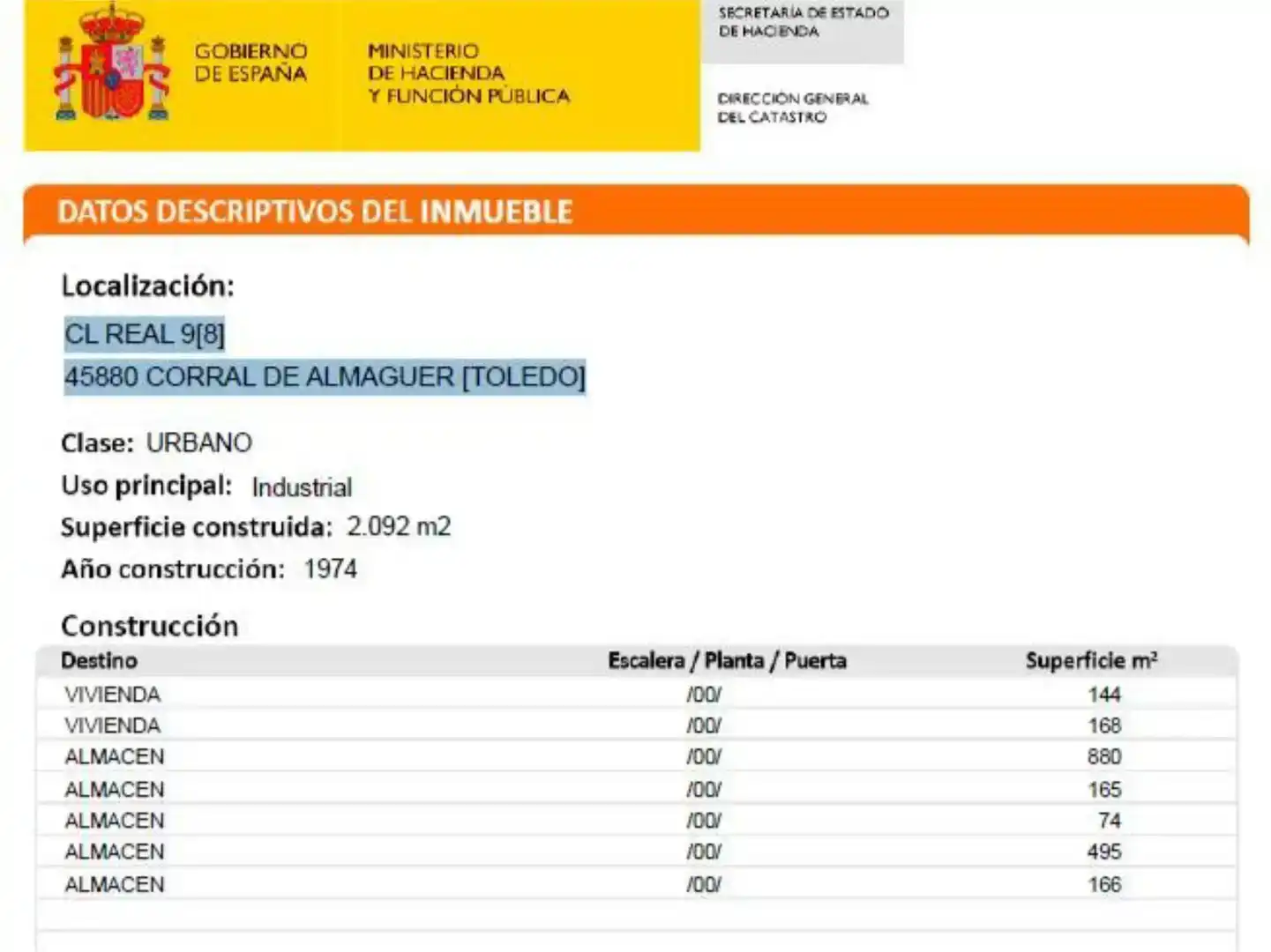 Parking of Land for sale in Corral de Almaguer