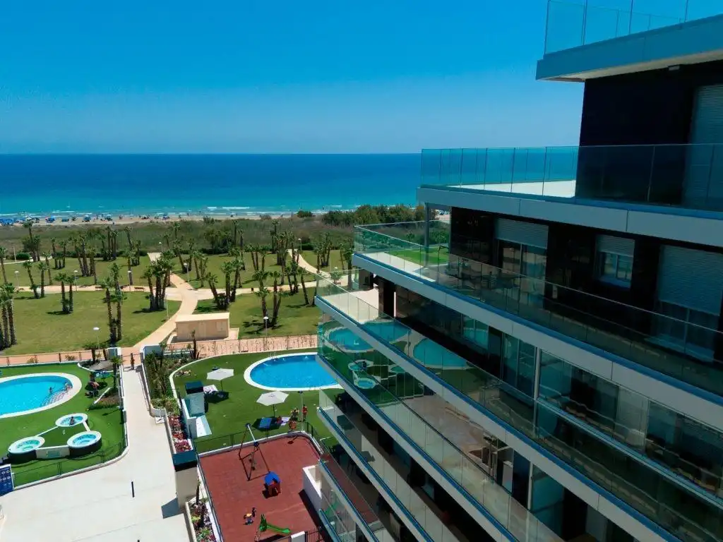 Terraza de Apartamento en venta en Oropesa del Mar / Orpesa con Aire acondicionado, Jardín privado y Terraza