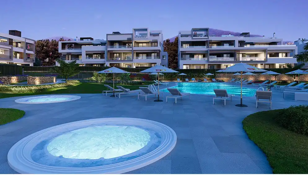 Piscina de Apartamento en venta en Estepona con Aire acondicionado, Calefacción y Terraza