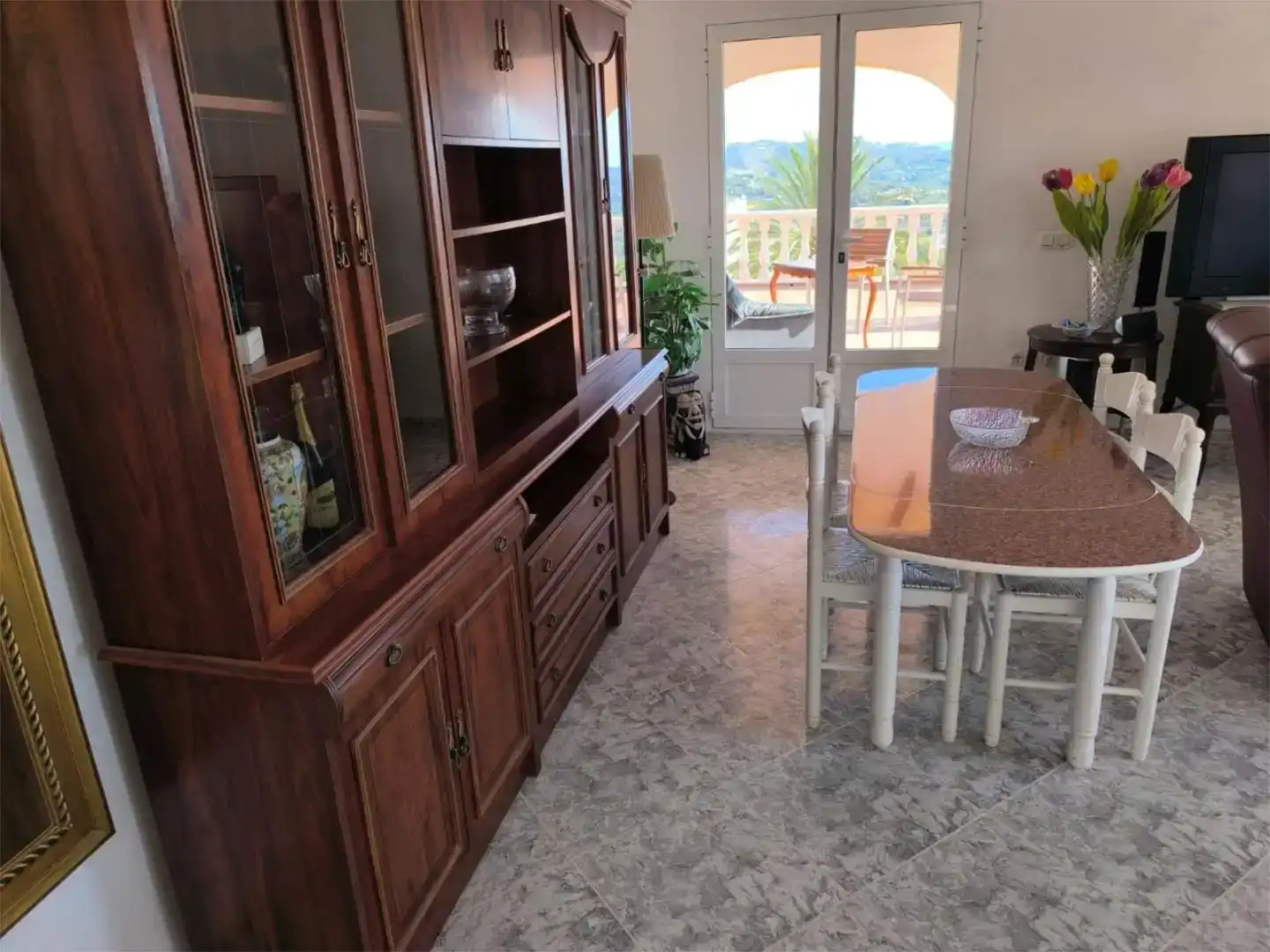 Dining room of Flat for sale in Calpe / Calp  with Air Conditioner, Private garden and Swimming Pool
