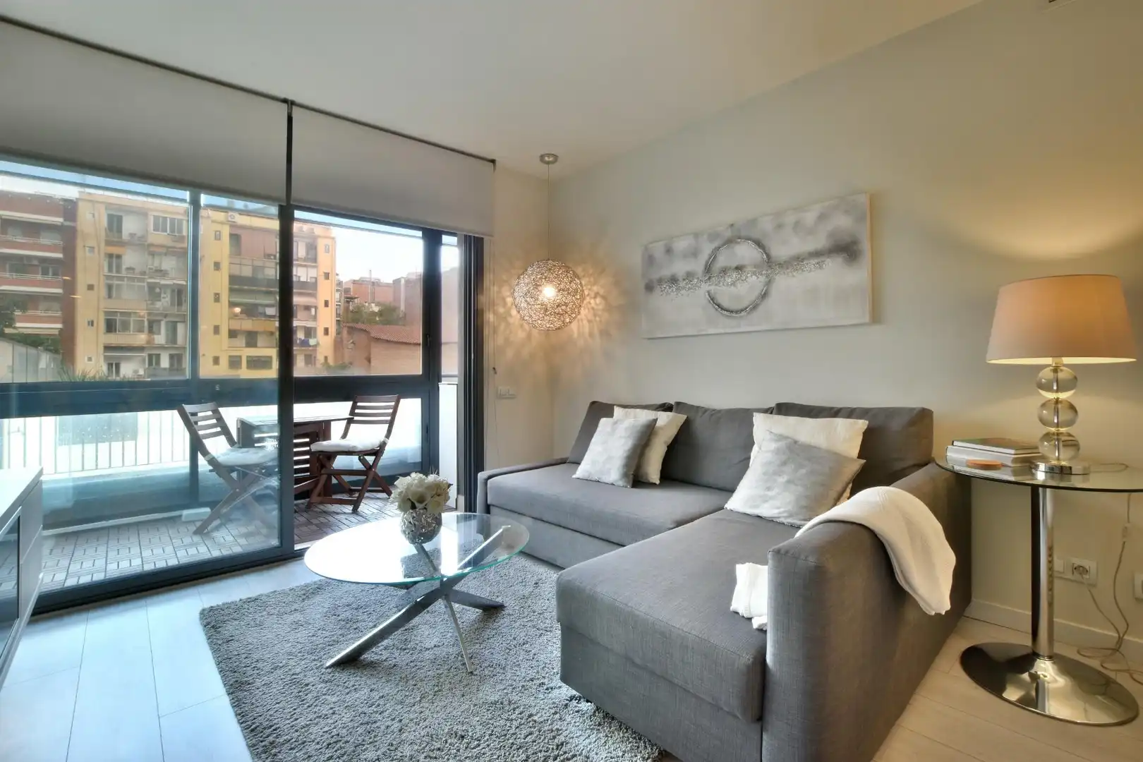 Sala de estar de Piso en venta en Barcelona con Parquet, Terraza y Balcón