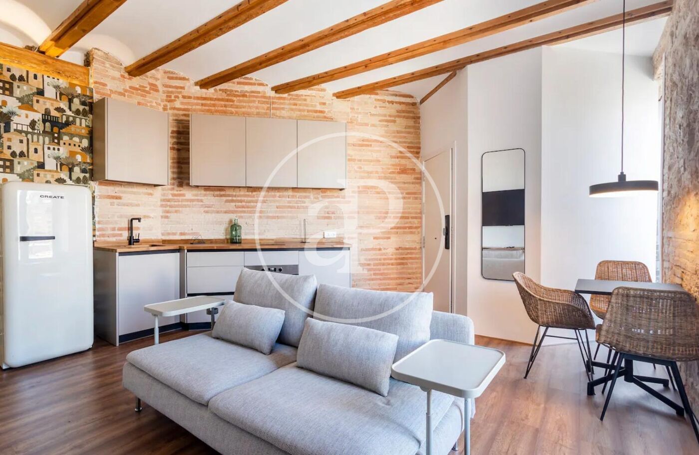 Sala de estar de Piso de alquiler en  Valencia Capital con Aire acondicionado, Calefacción y Amueblado