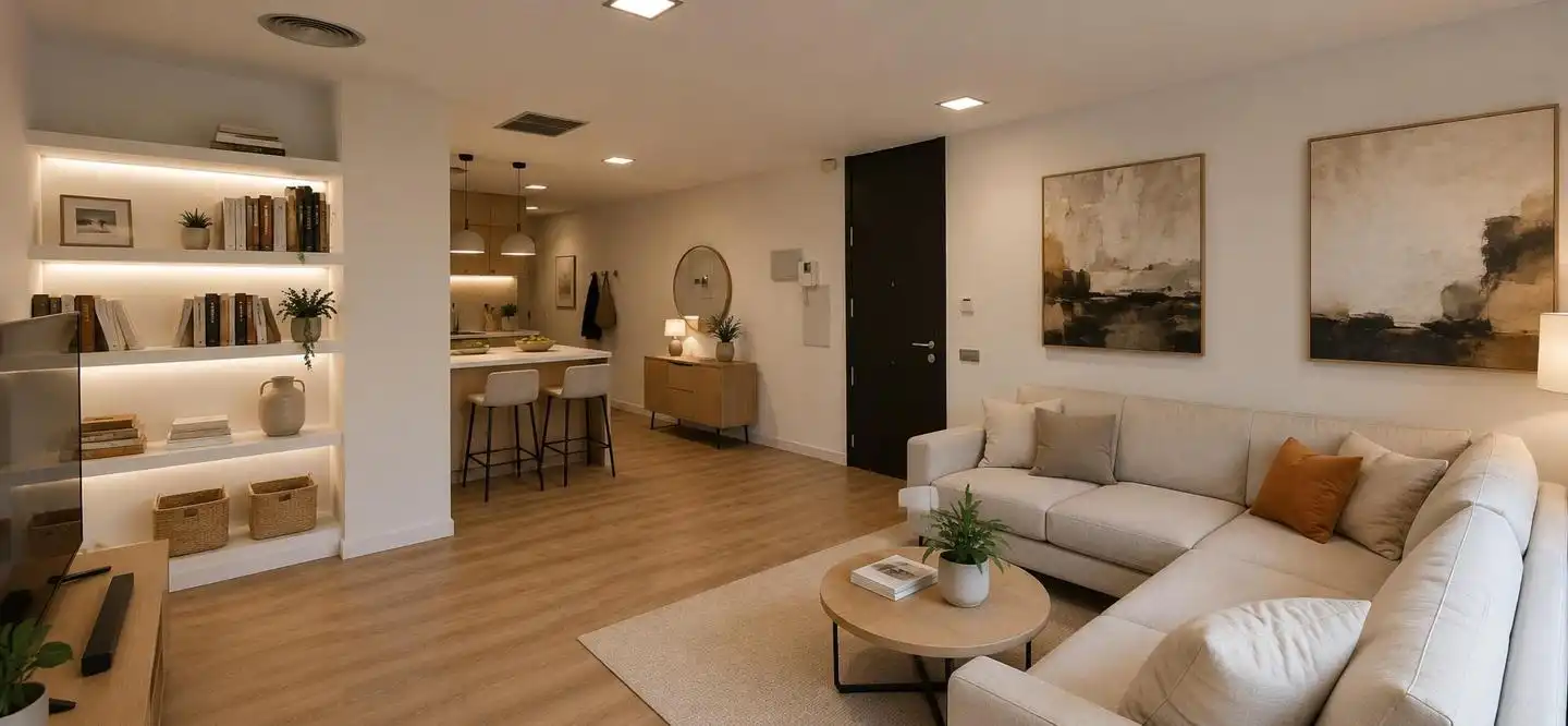 Sala de estar de Estudio en venta en Madrid con Aire acondicionado, Trastero y Piscina comunitaria
