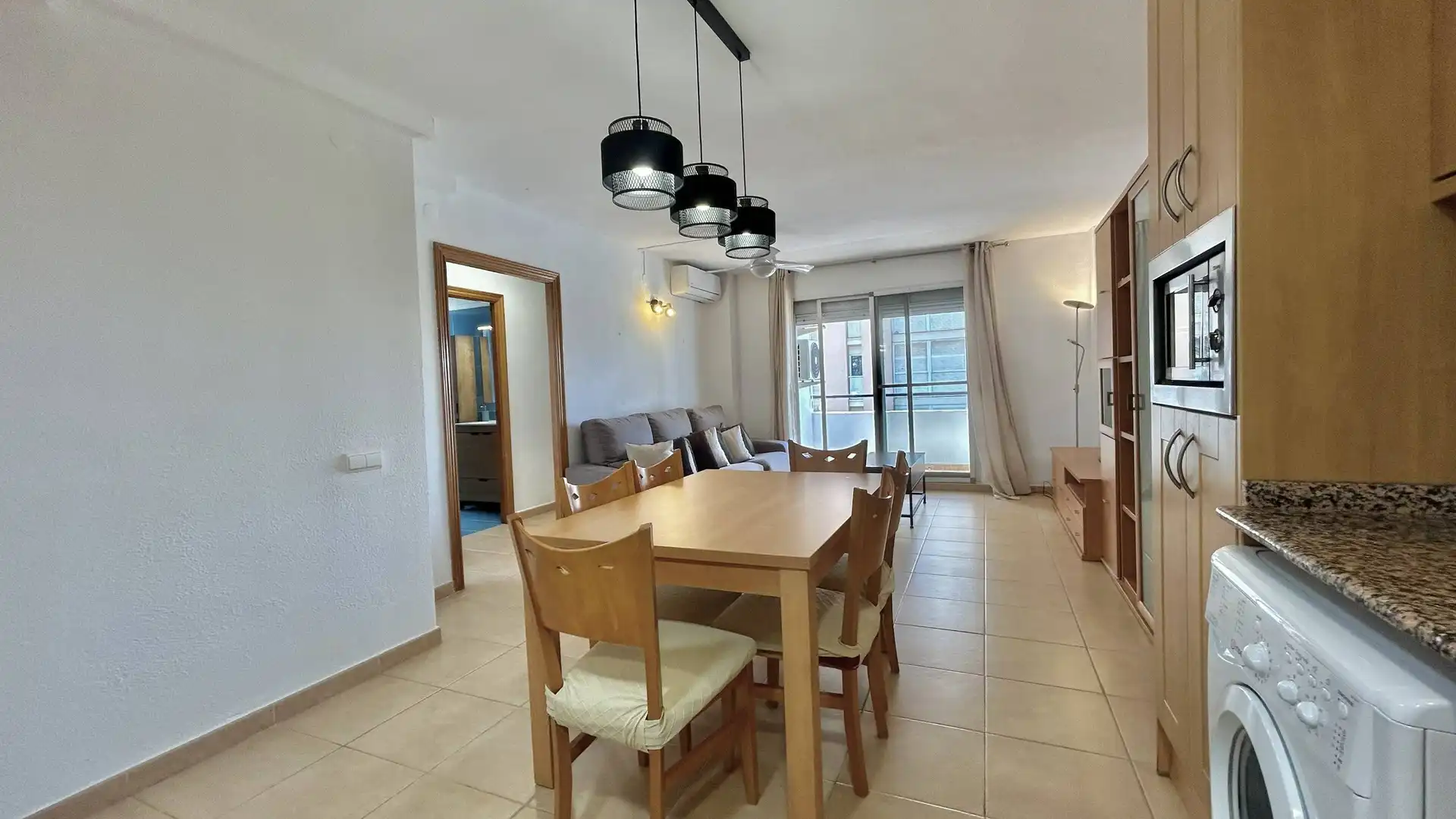 Dining room of Apartments for rent in La Pobla de Farnals  with Air Conditioner, Parquet flooring and Terrace