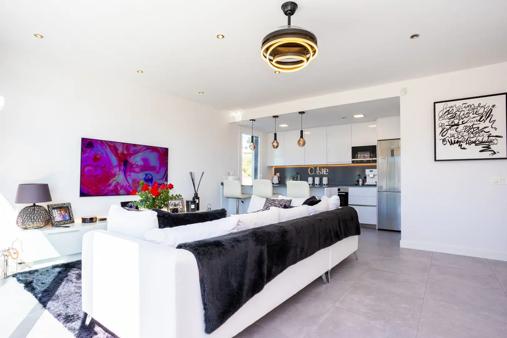 Sala de estar de Ático en venta en Mijas con Aire acondicionado, Terraza y Piscina