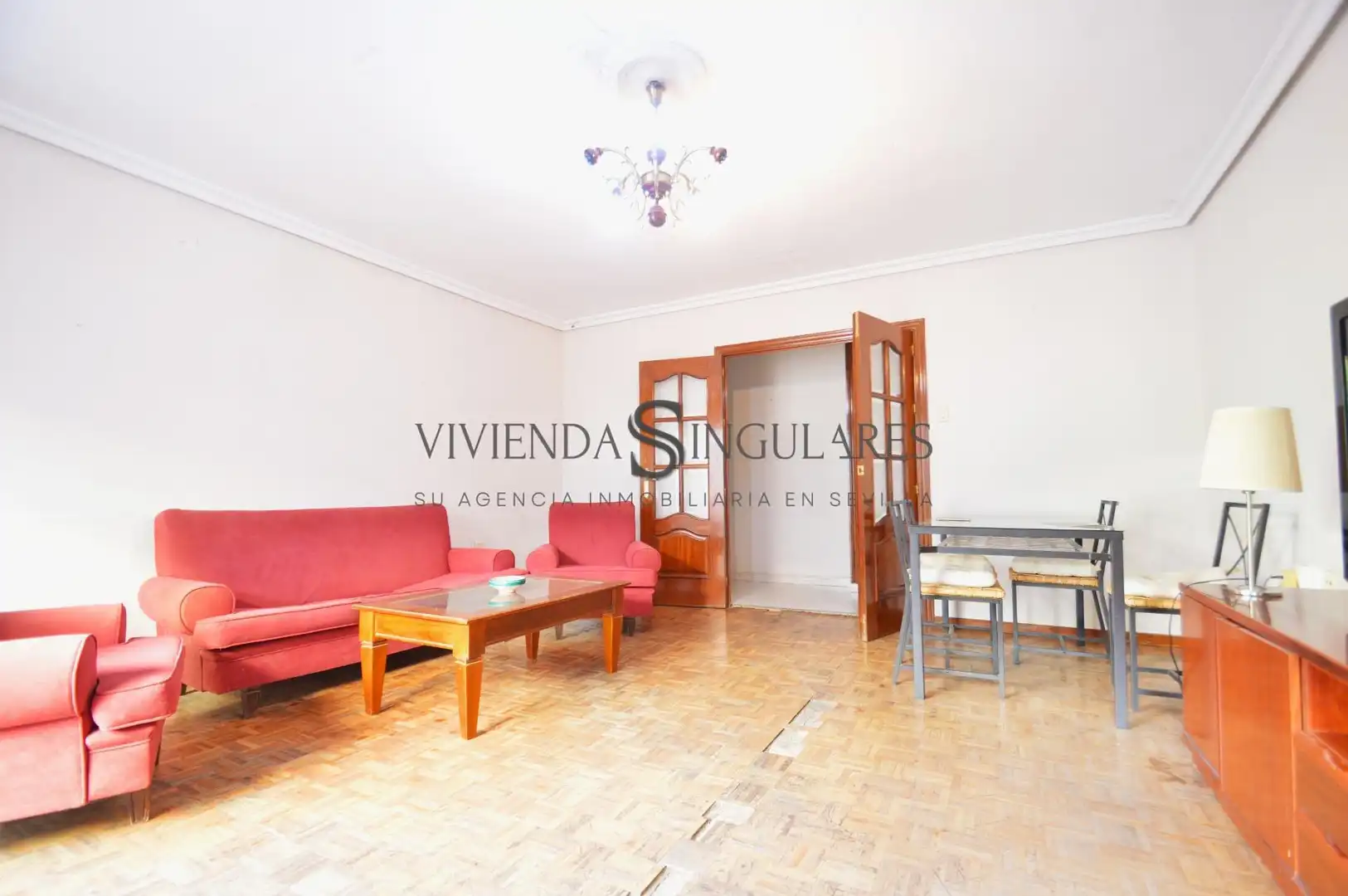 Sala de estar de Piso en venta en Sevilla con Aire acondicionado, Parquet y Terraza