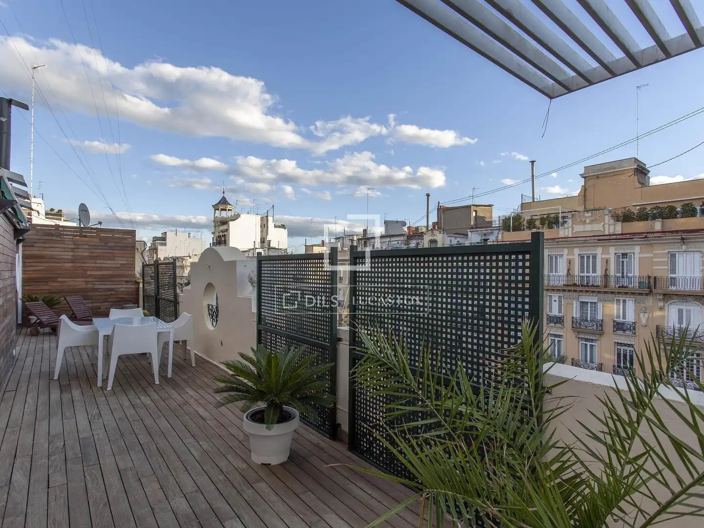 Terrasse von Dachboden zur Miete in Valencia mit Klimaanlage, Heizung und Parkett