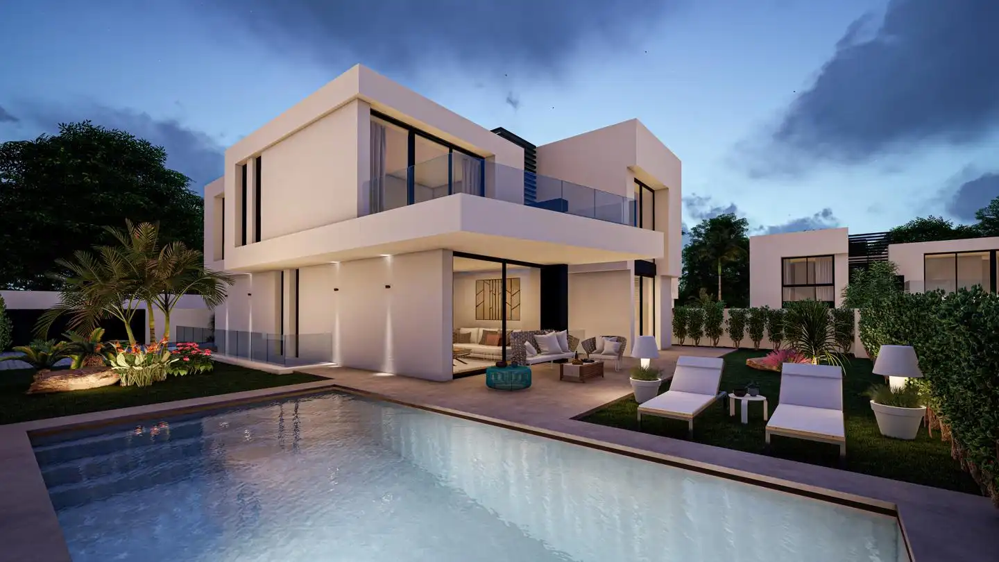 Exterior view of Houses for sale in La Nucia  with Private garden, Terrace and Swimming Pool