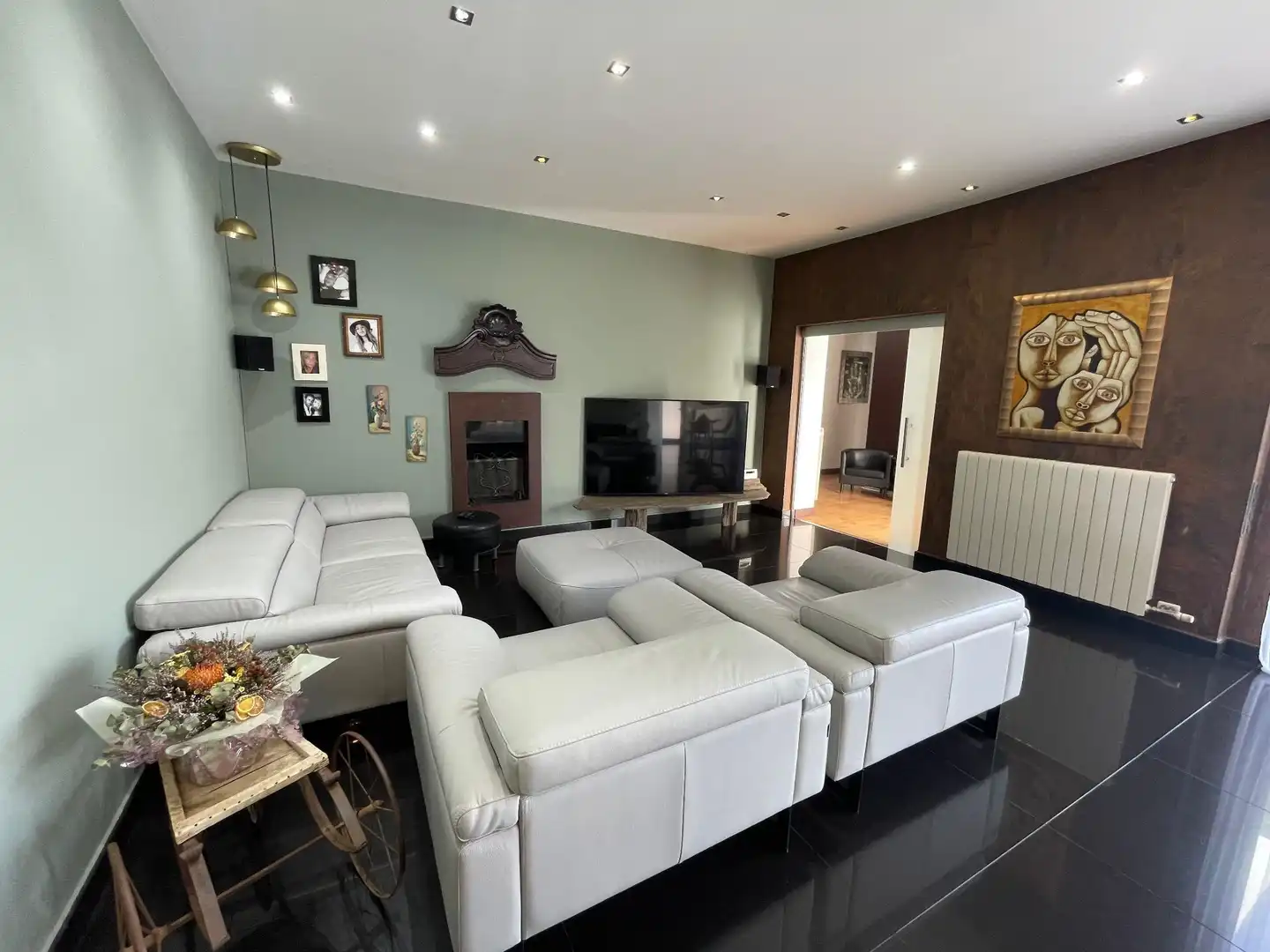Sala de estar de Casa o chalet en venta en Fogars de la Selva con Aire acondicionado, Calefacción y Jardín privado