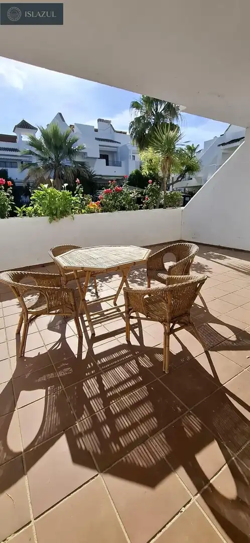 Terrasse von Erdgeschoss zur Miete in Islantilla mit Klimaanlage, Heizung und Privatgarten