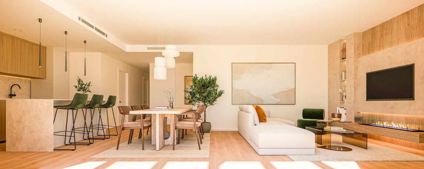 Sala d'estar de Àtic en venda en Estepona amb Aire condicionat, Calefacció i Jardí privat