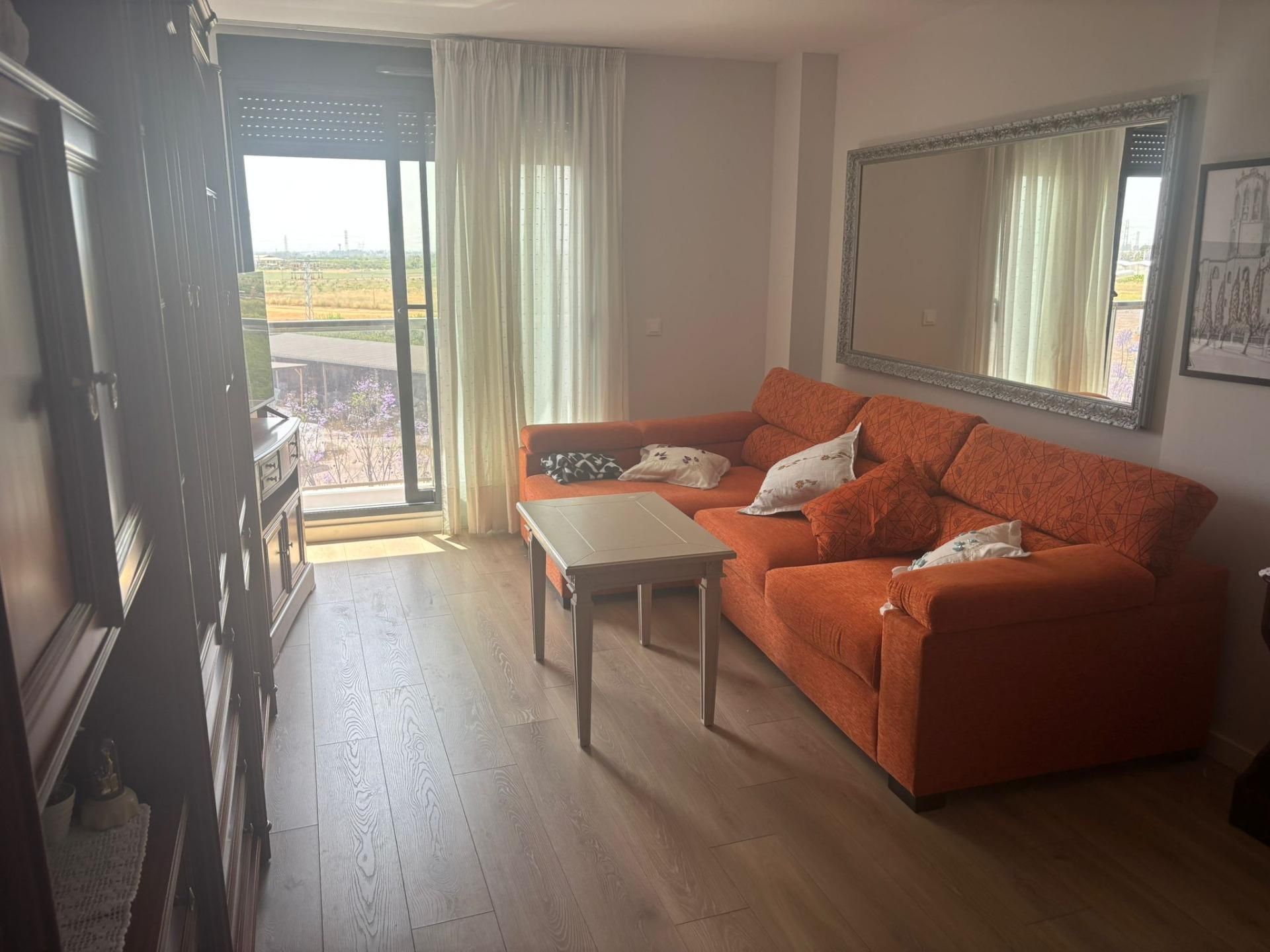 Living room of Flat for sale in Torrent  with Air Conditioner, Private garden and Parquet flooring