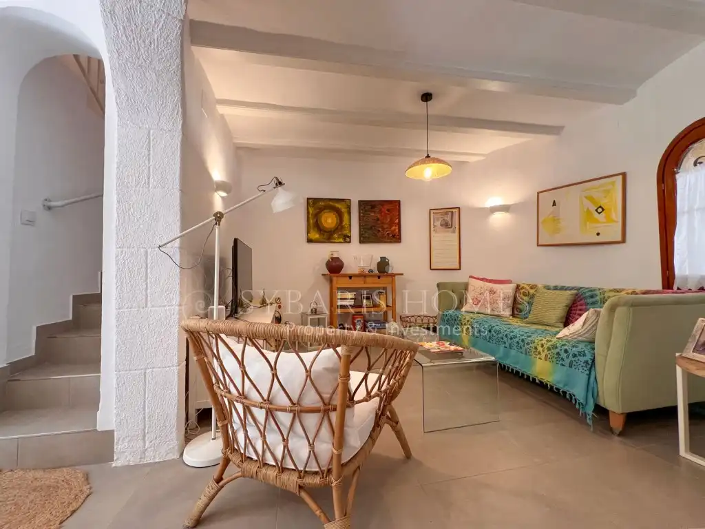 Wohnzimmer von Einfamilien-Reihenhaus zum Verkauf in Dénia mit Klimaanlage und Gemeinschaftspool