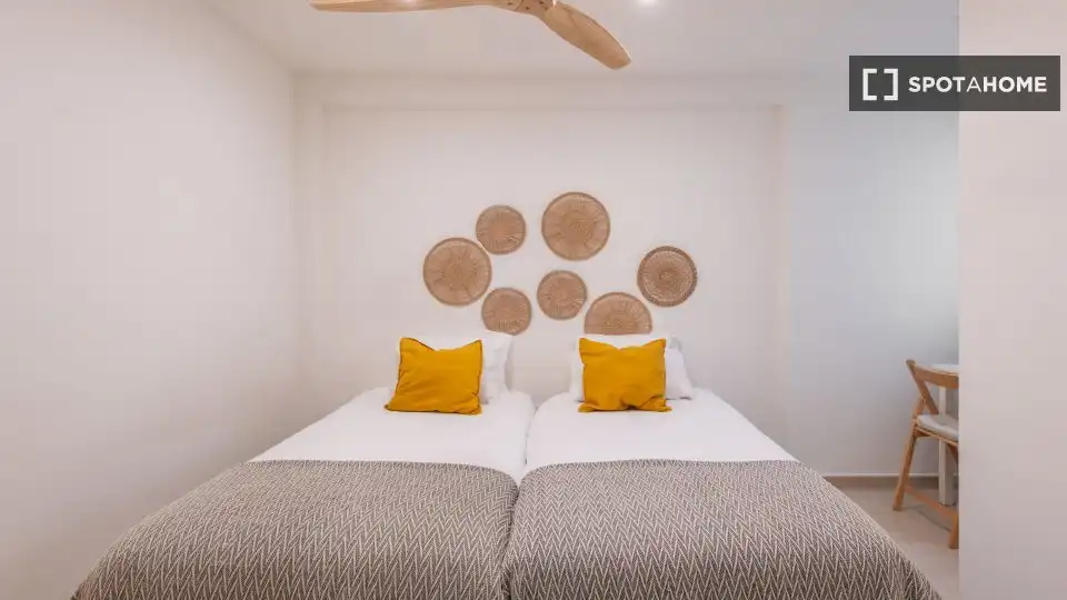 Dormitori de Apartament per a compartir en Málaga amb Aire condicionat, Calefacció i Terrassa