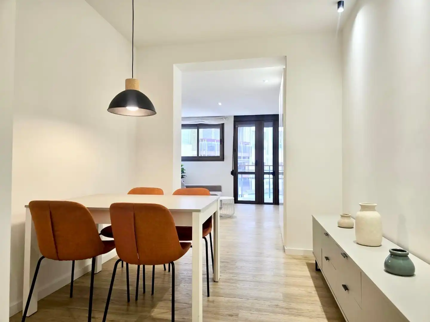Dining room of Flat for rent in Valencia  with Parquet flooring and Terrace