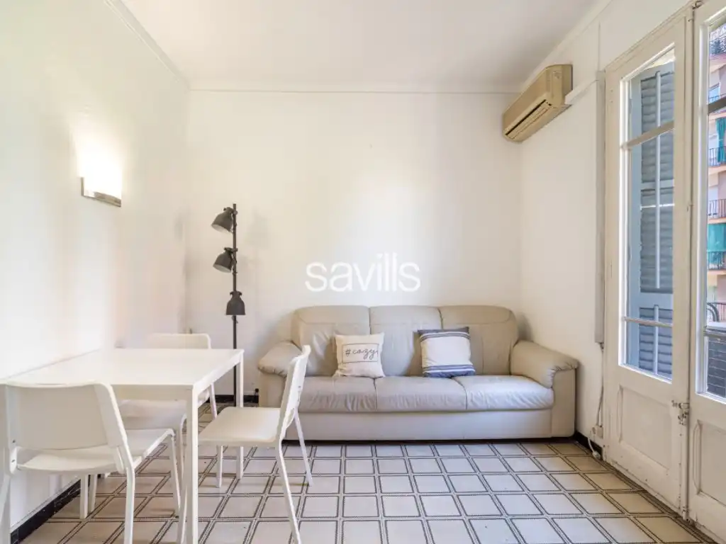 Sala d'estar de Apartament en venda en Barcelona amb Aire condicionat, Terrassa i Balcó
