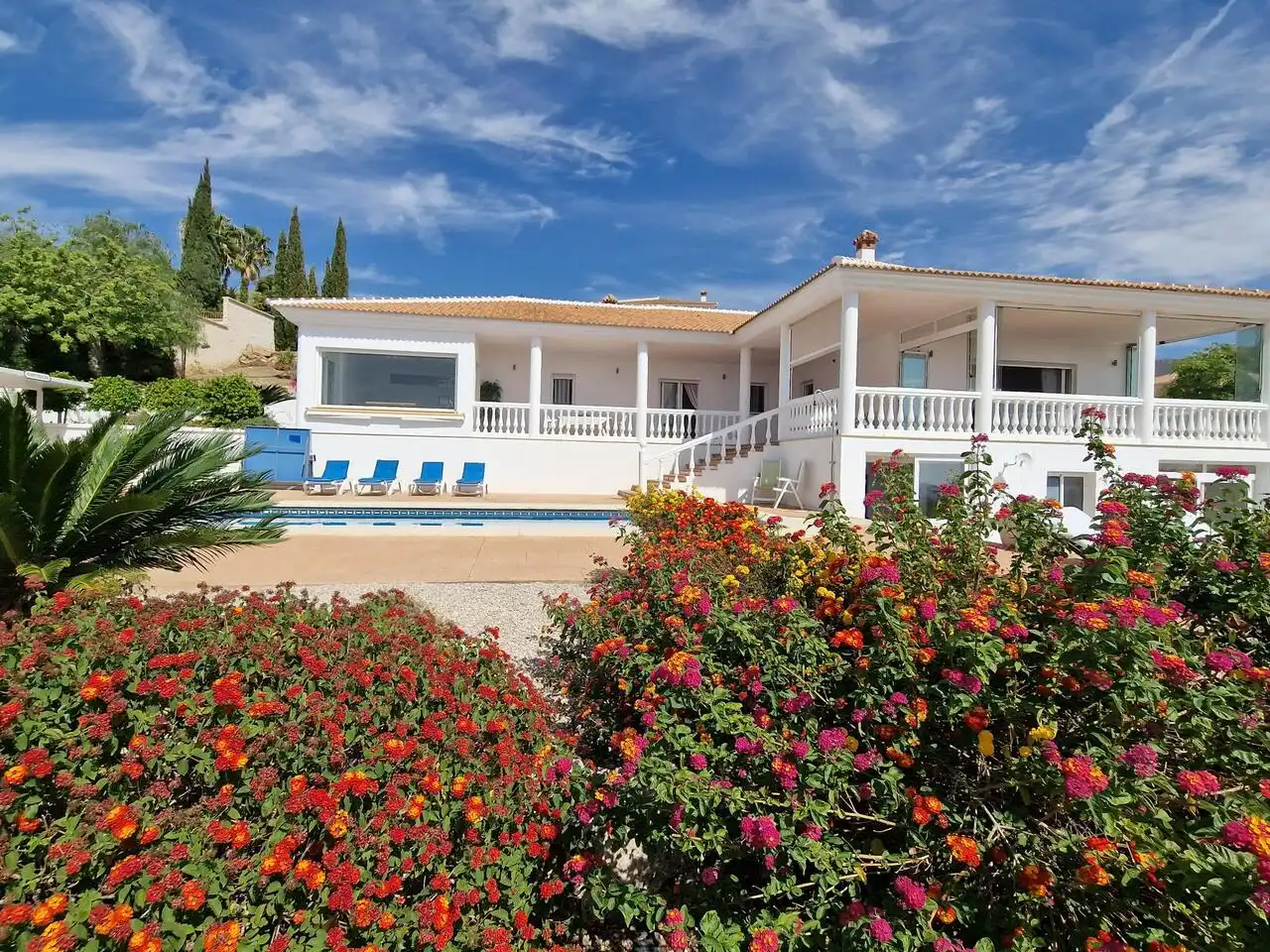 Vista exterior de Casa o chalet en venta en Periana con Aire acondicionado, Terraza y Piscina