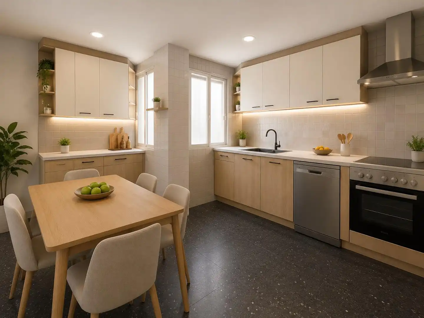Küche von Wohnung zum Verkauf in Godella mit Klimaanlage und Balkon