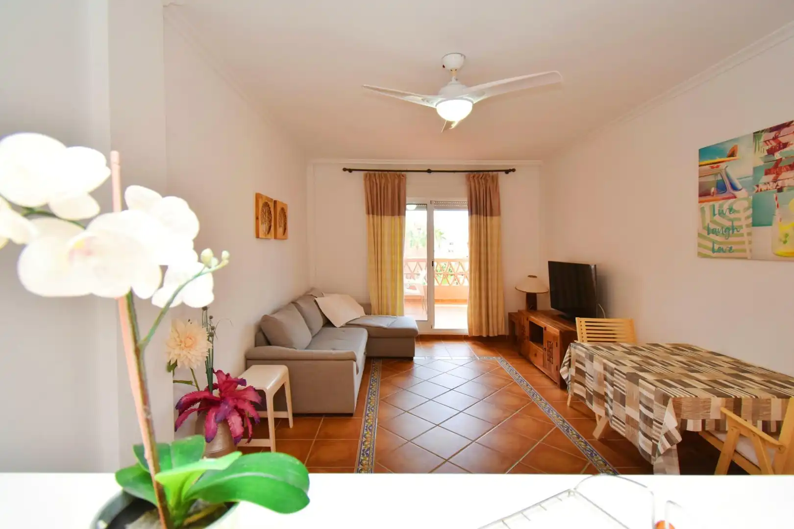 Living room of Flat for sale in El Ejido  with Air Conditioner, Terrace and Furnished