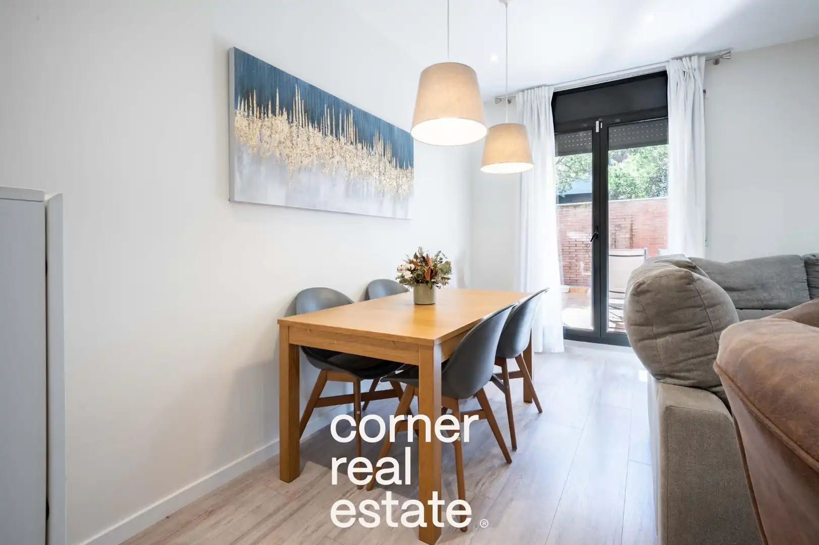 Dining room of Ground floor for sale in Sant Cugat del Vallès  with Heating, Parquet flooring and Terrace
