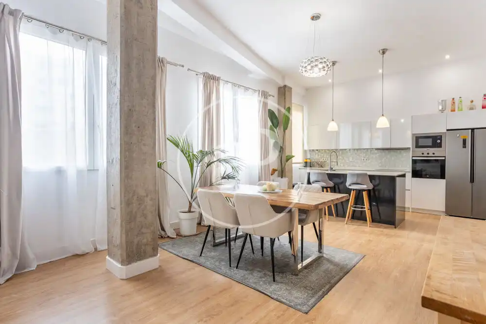 Esszimmer von Wohnung zur Miete in Valencia mit Klimaanlage, Terrasse und Möbliert