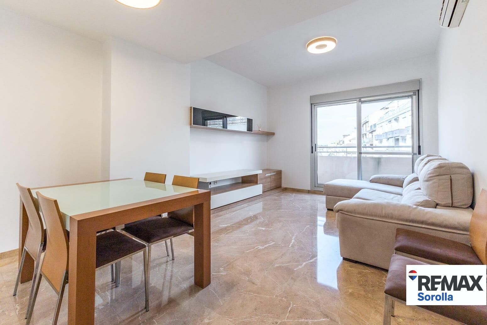 Living room of Flat for sale in Massamagrell  with Air Conditioner, Furnished and Balcony