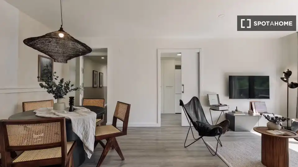Sala d'estar de Apartament per a compartir en Barcelona amb Aire condicionat, Terrassa i Moblat