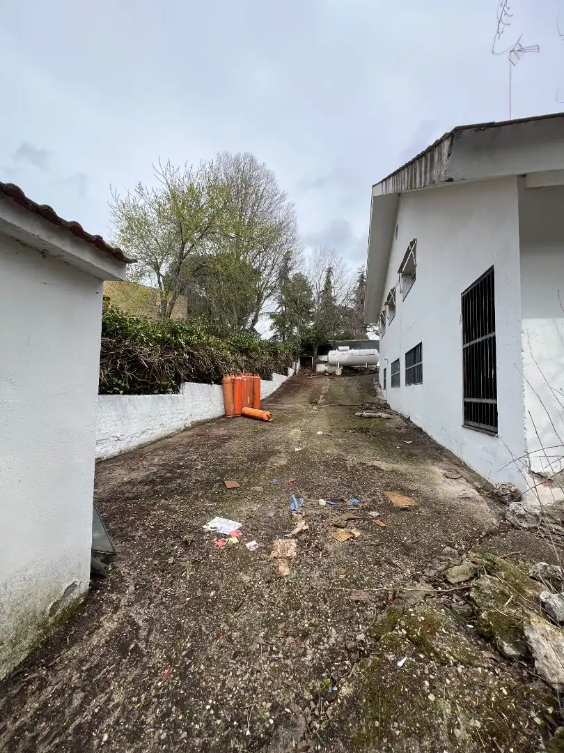 Vista exterior de Casa o chalet en venta en Villanueva de la Cañada con Jardín privado, Terraza y Piscina