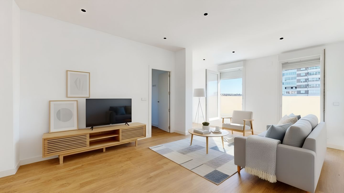 Living room of Attic for sale in  Madrid Capital  with Air Conditioner, Heating and Terrace