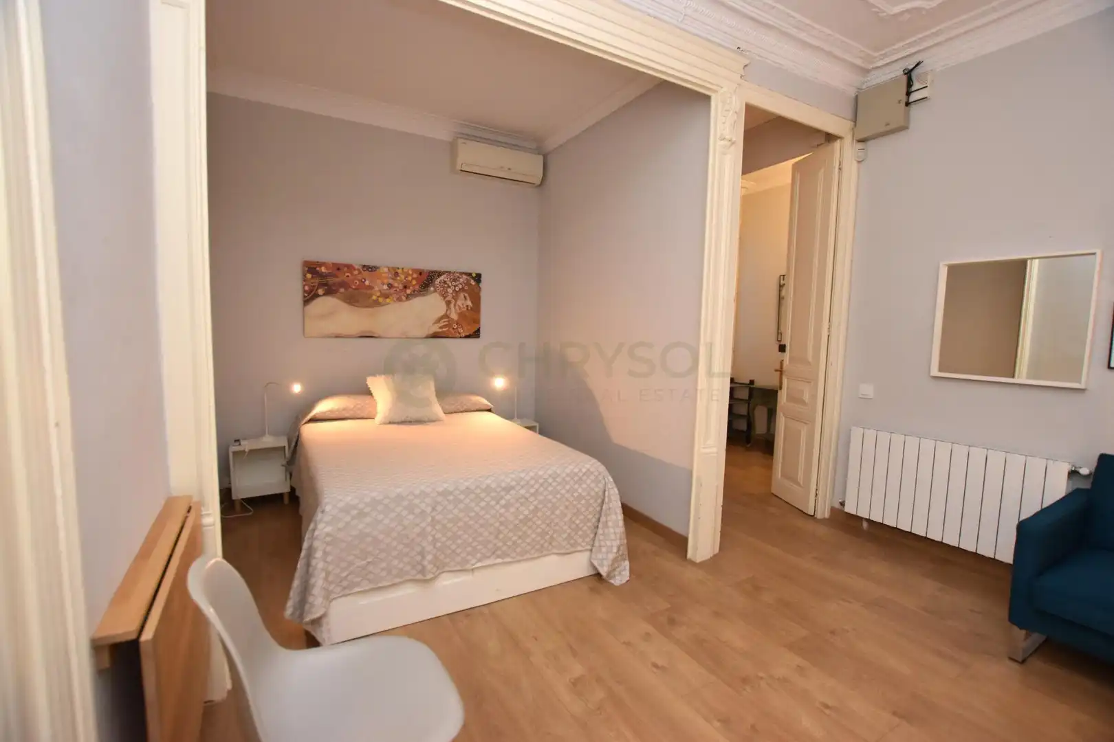 Schlafzimmer von Wohnung zum Verkauf in Barcelona mit Klimaanlage, Heizung und Parkett