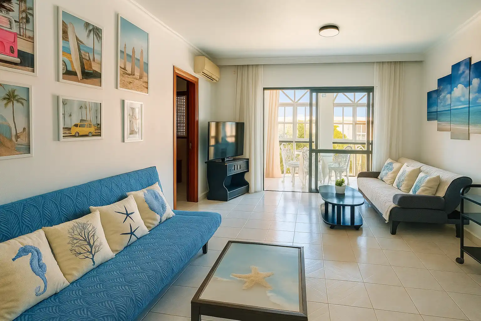 Living room of Flat for sale in Nerja  with Air Conditioner, Furnished and Balcony