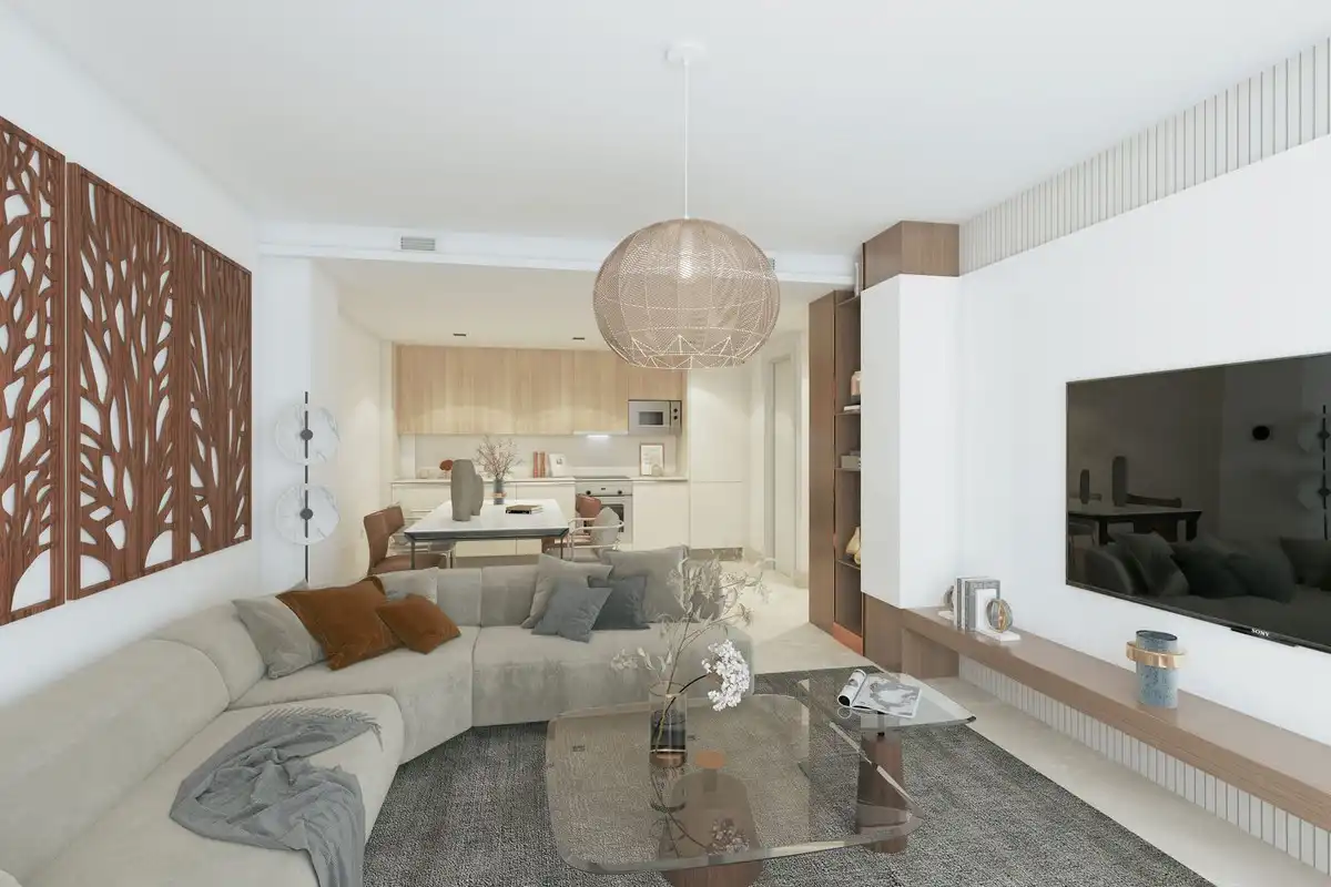 Sala de estar de Apartamento en venta en Benahavís con Aire acondicionado, Jardín privado y Terraza