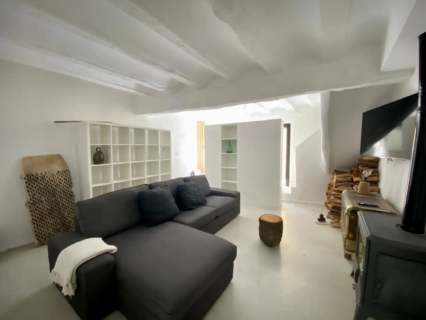 Sala d'estar de Finca rústica de lloguer en Biar amb Aire condicionat, Calefacció i Moblat