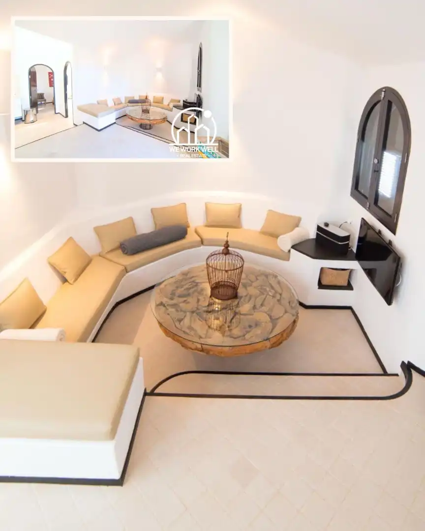 Sala d'estar de Casa o xalet en venda en La Oliva amb Aire condicionat, Jardí privat i Parquet