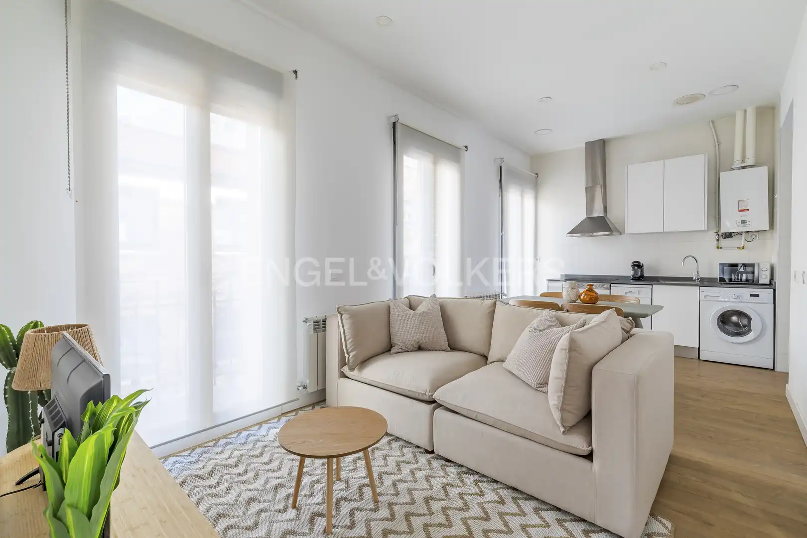Sala d'estar de Apartament de lloguer en Madrid amb Aire condicionat, Calefacció i Moblat